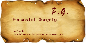 Porcsalmi Gergely névjegykártya